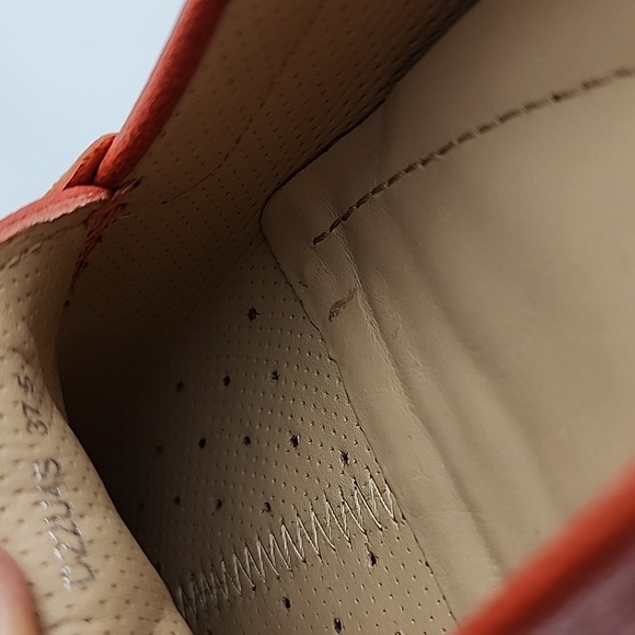 GEOX Women's Orange White Leather Flat Casual Loafer Shoe Almond Toe Size 37.5 - Picture 13 of 16